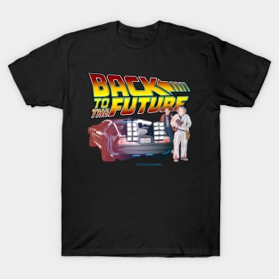 back to the future, doc brown, marty mcfly, delorean T-Shirt